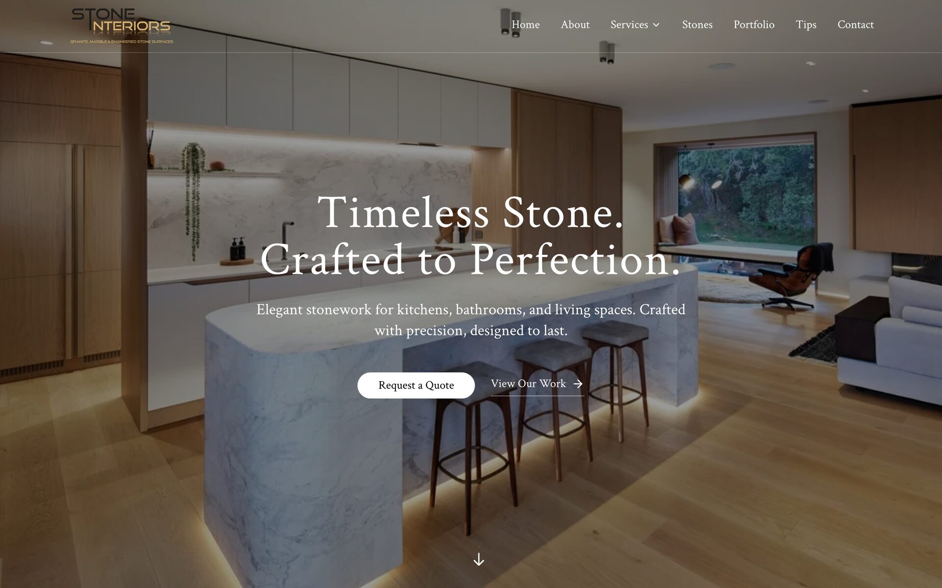 Stone Interiors website screenshot